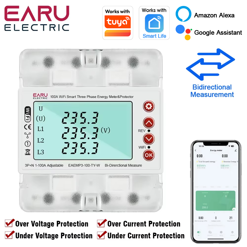 Ac Surge Protector - Medidor de Energía Bidireccional Inteligente WiFi