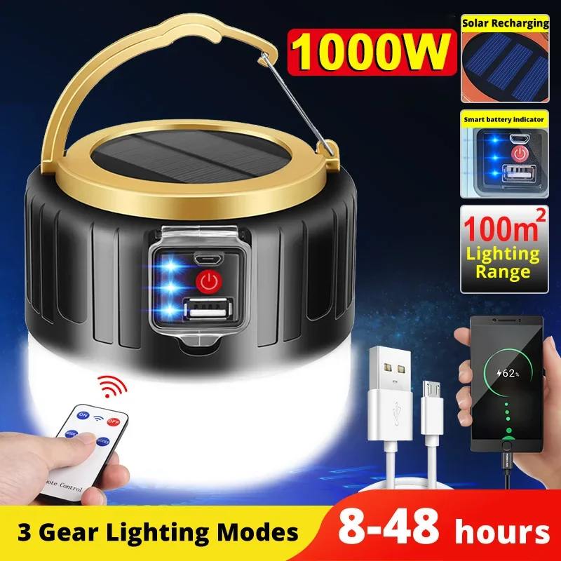 Luz LED Solar para acampar, Ba - Renewable Energy Sources reseña y precio