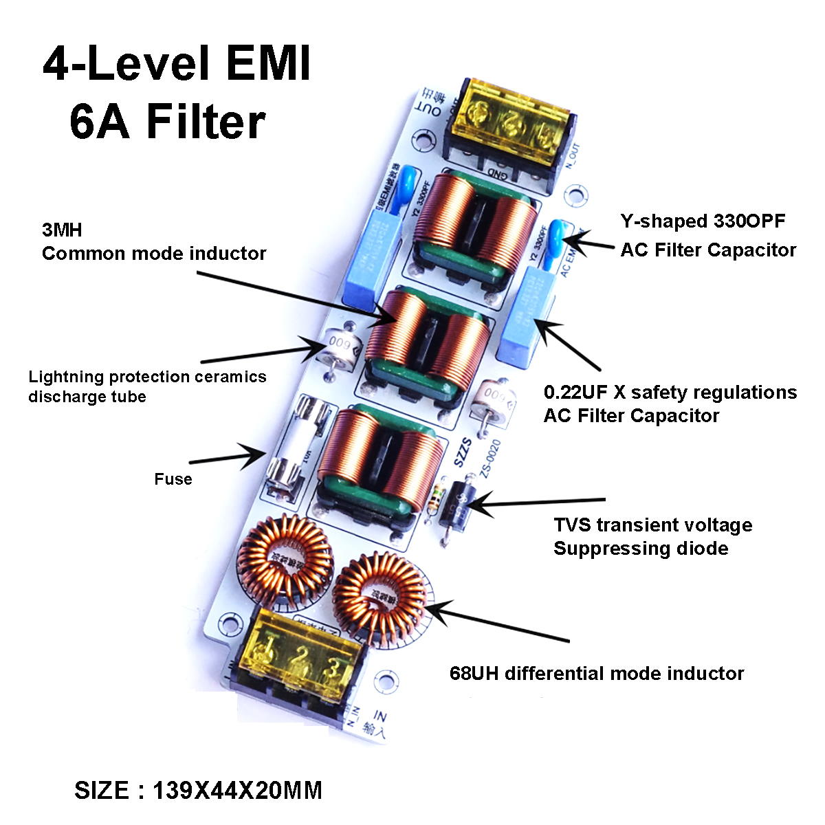 Filtro EMI de 4 etapas 6A/10A  - Ac Surge Protector reseña y precio