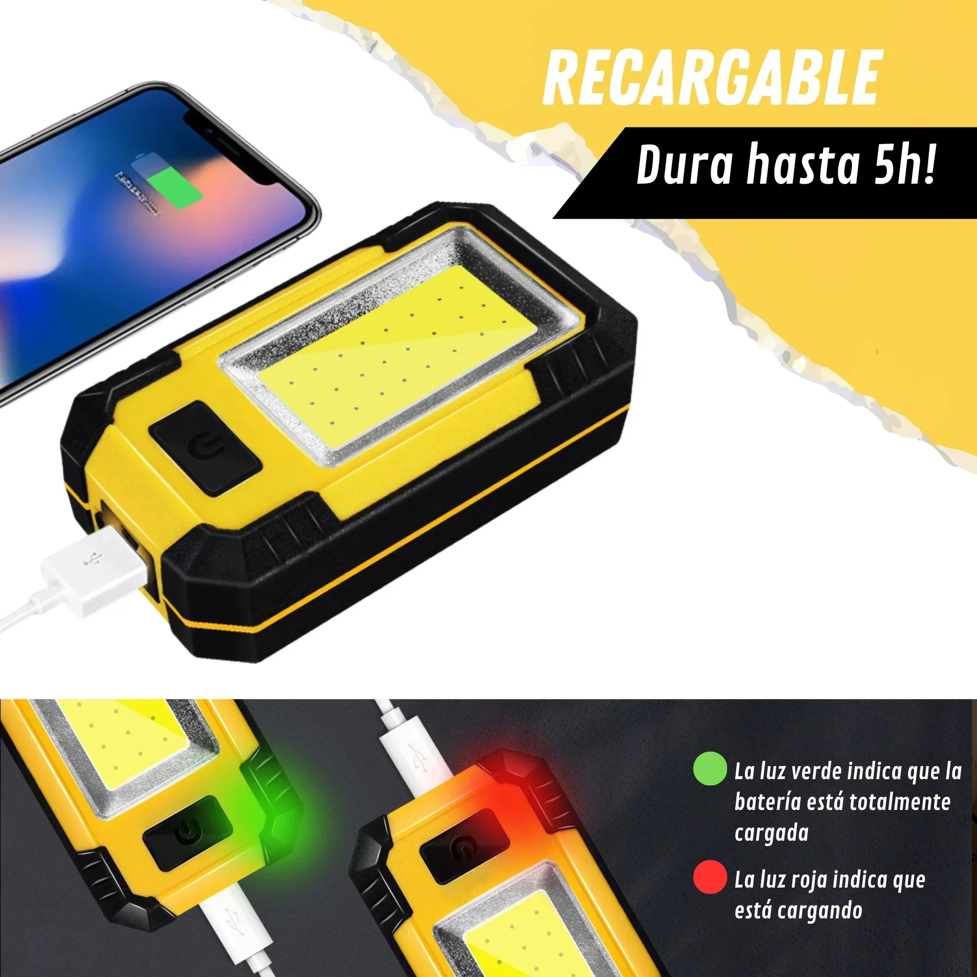 Luz de trabajo recargable de 4 - Renewable Energy Sources reseña y precio